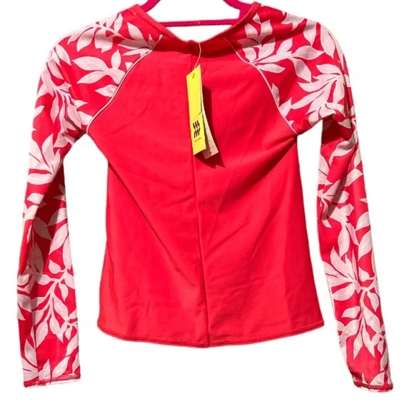 All in motion red long sleeve crew neck swim top - Picture 2 of 3